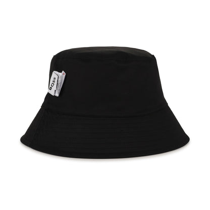 男童黑色Logo双面渔夫帽