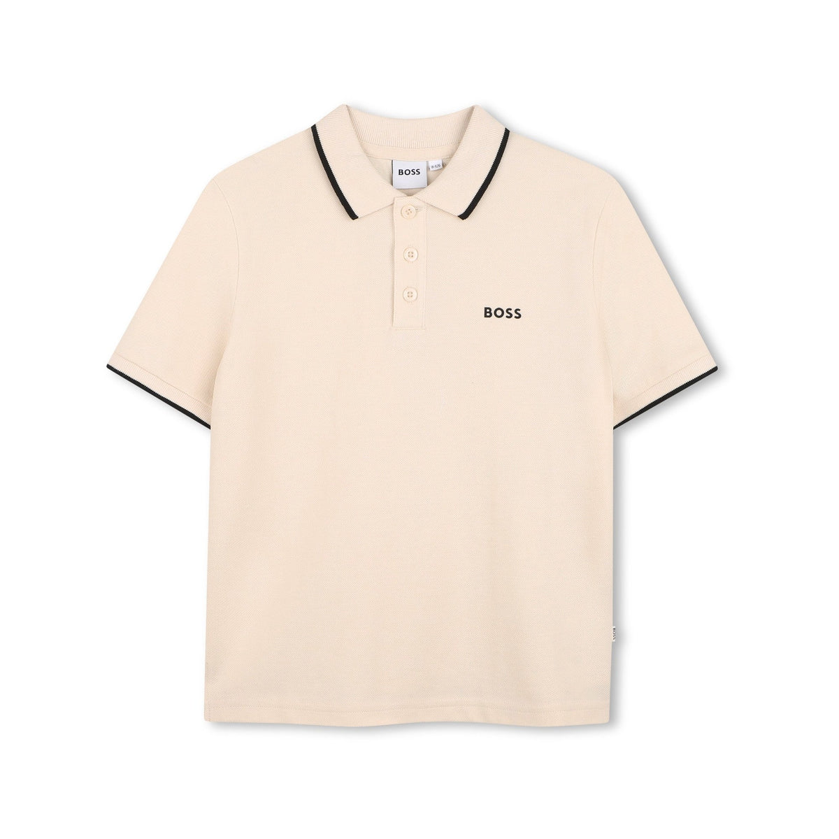 男童香草色棉Polo衫