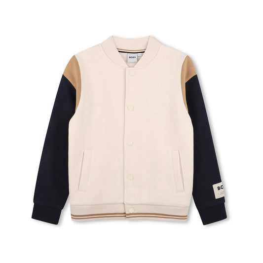 男童象牙白拼接夹克