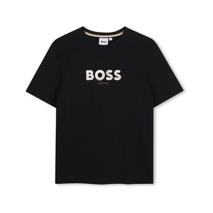 男童黑色Logo棉T恤