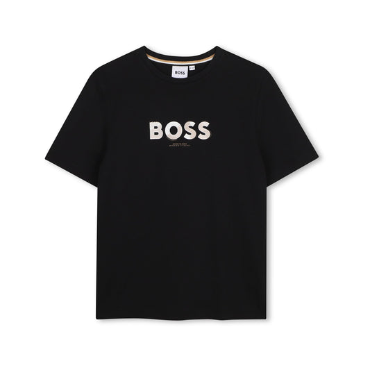 男童黑色Logo棉T恤