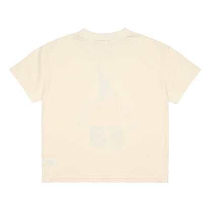 儿童象牙白印花棉T恤