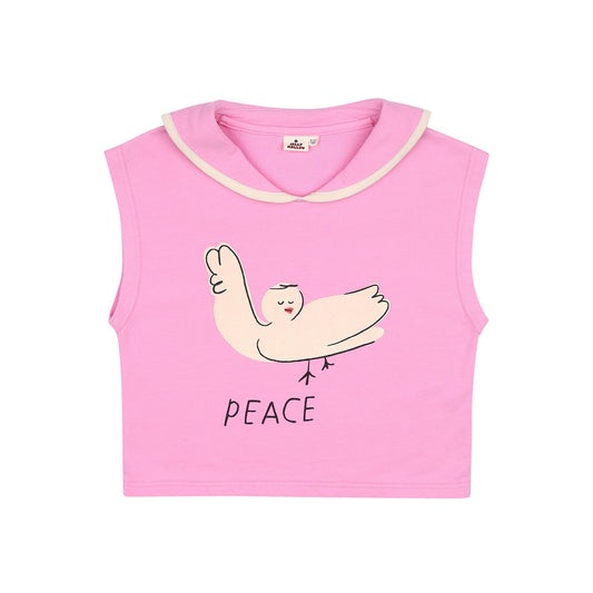 女童粉色印花棉T恤