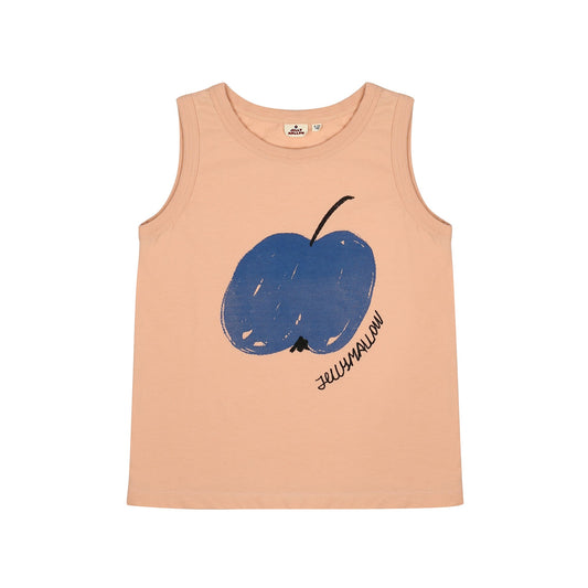 儿童米色印花棉背心