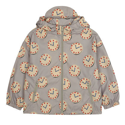 儿童灰色印花拉链夹克