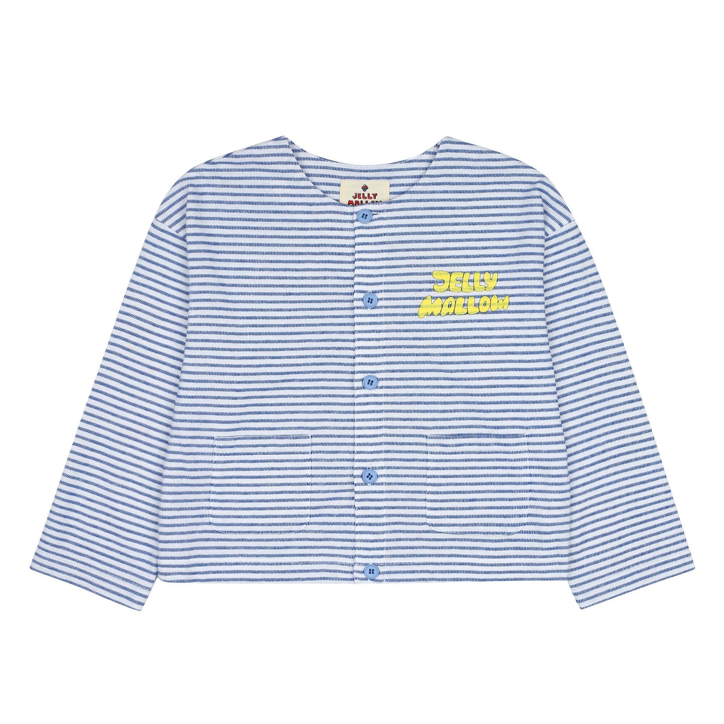 女童蓝色条纹棉开衫