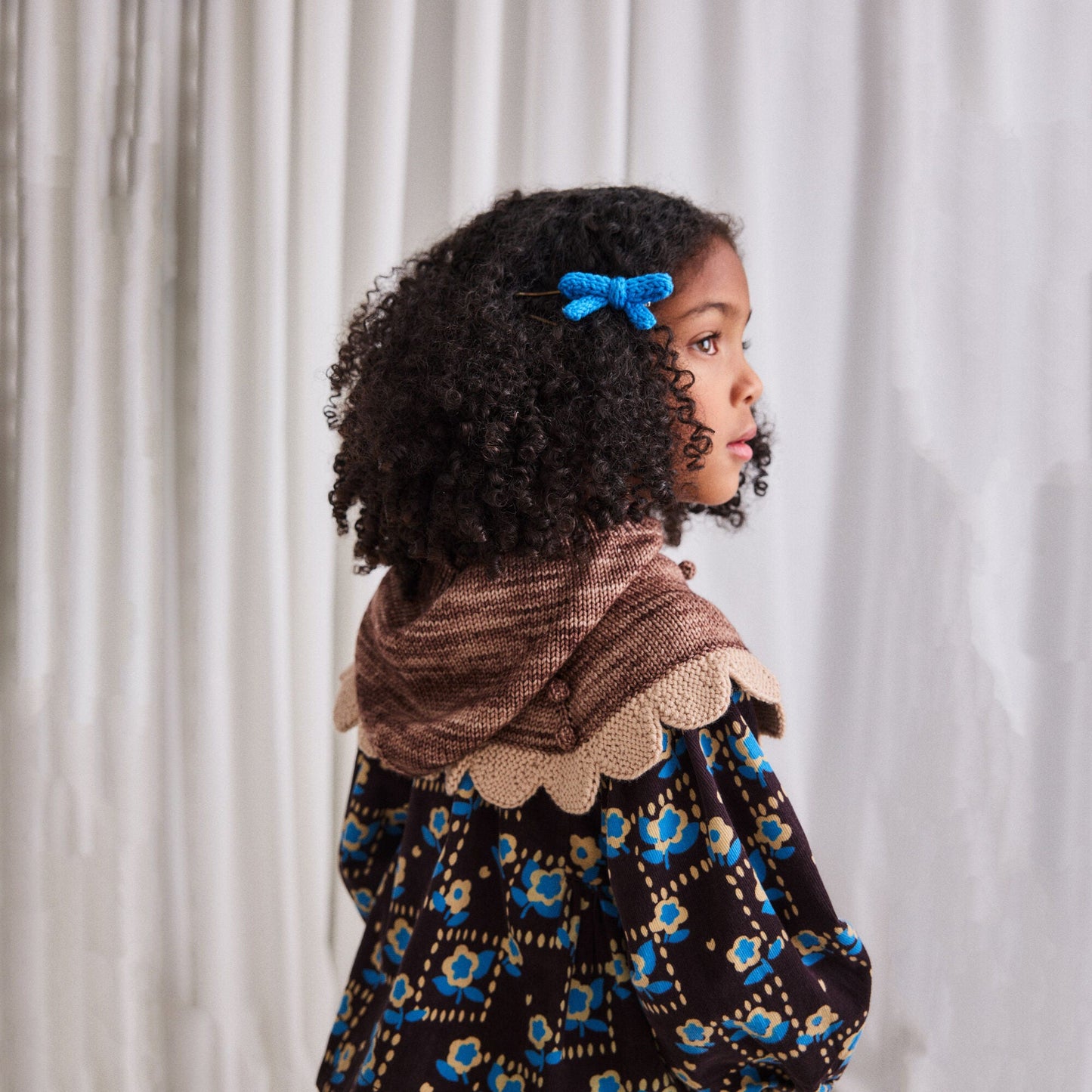 儿童蓝色蝴蝶结发夹