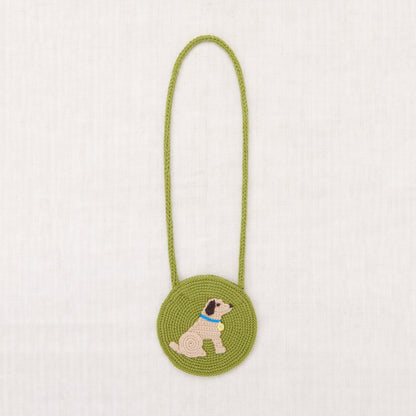 儿童绿色小狗羊毛针织包