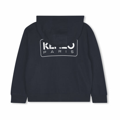 儿童深蓝色棉拉链上衣