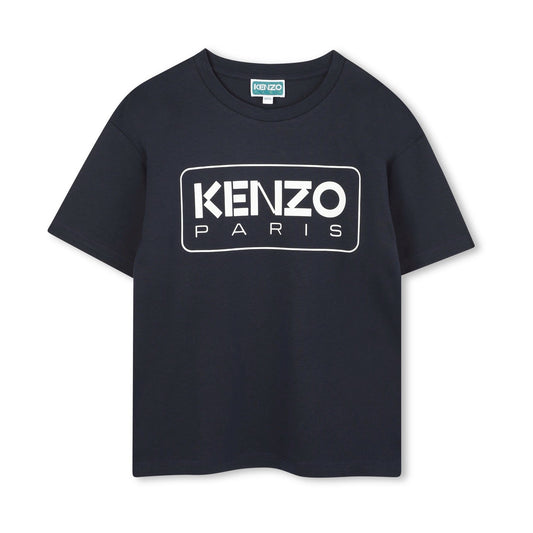 儿童深蓝色Logo棉T恤