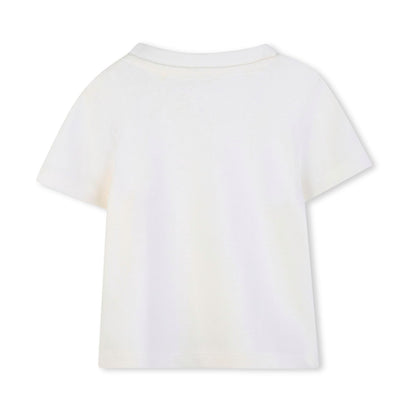 男婴白色&浅蓝色印花棉套装