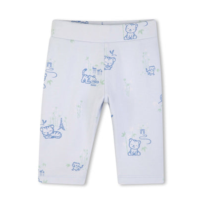 男婴白色&浅蓝色印花棉套装