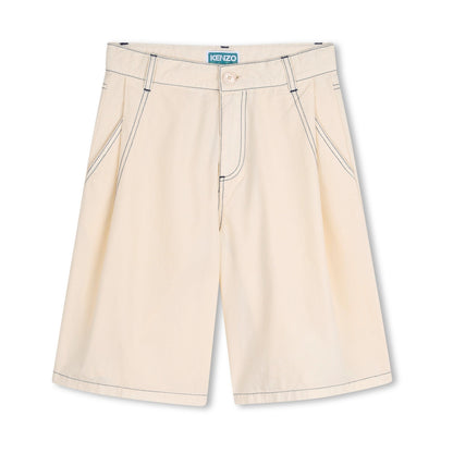 男童白色棉短裤