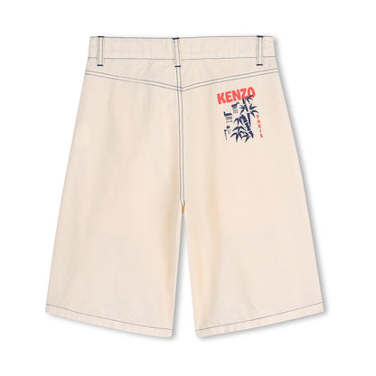 男童白色棉短裤