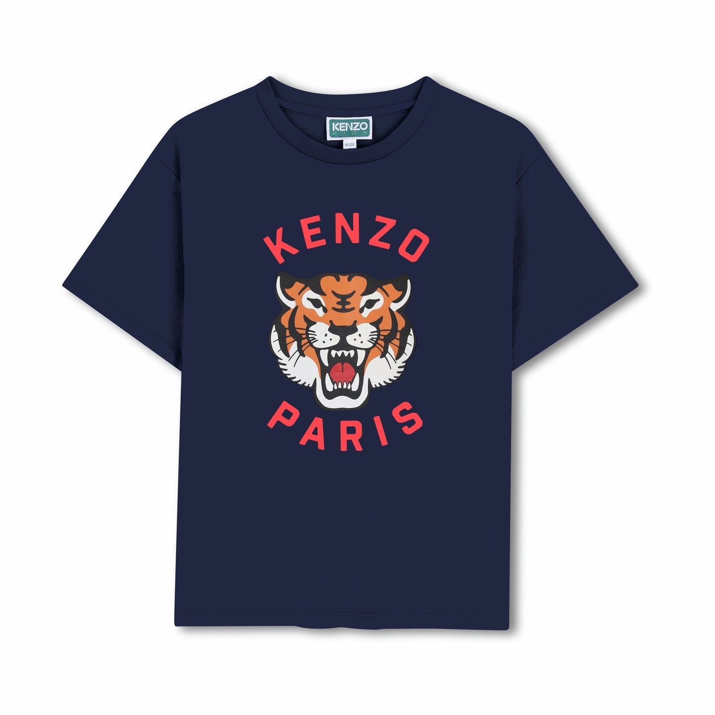 儿童蓝色虎头印花棉T恤