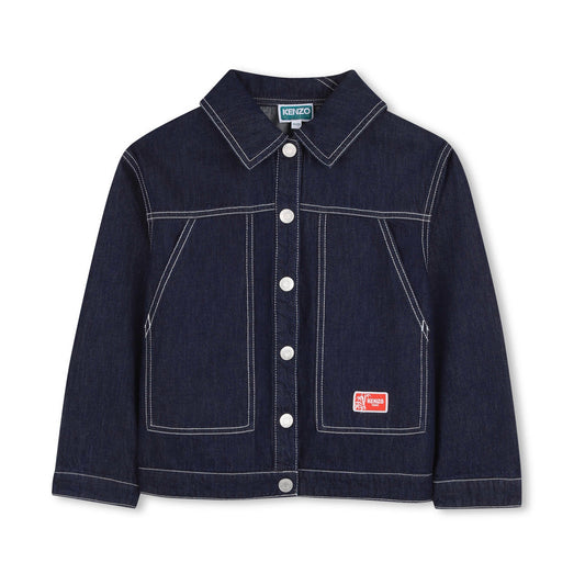 女童深蓝色牛仔夹克