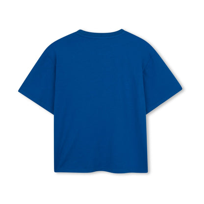 女童蓝色甜甜圈印花棉T恤