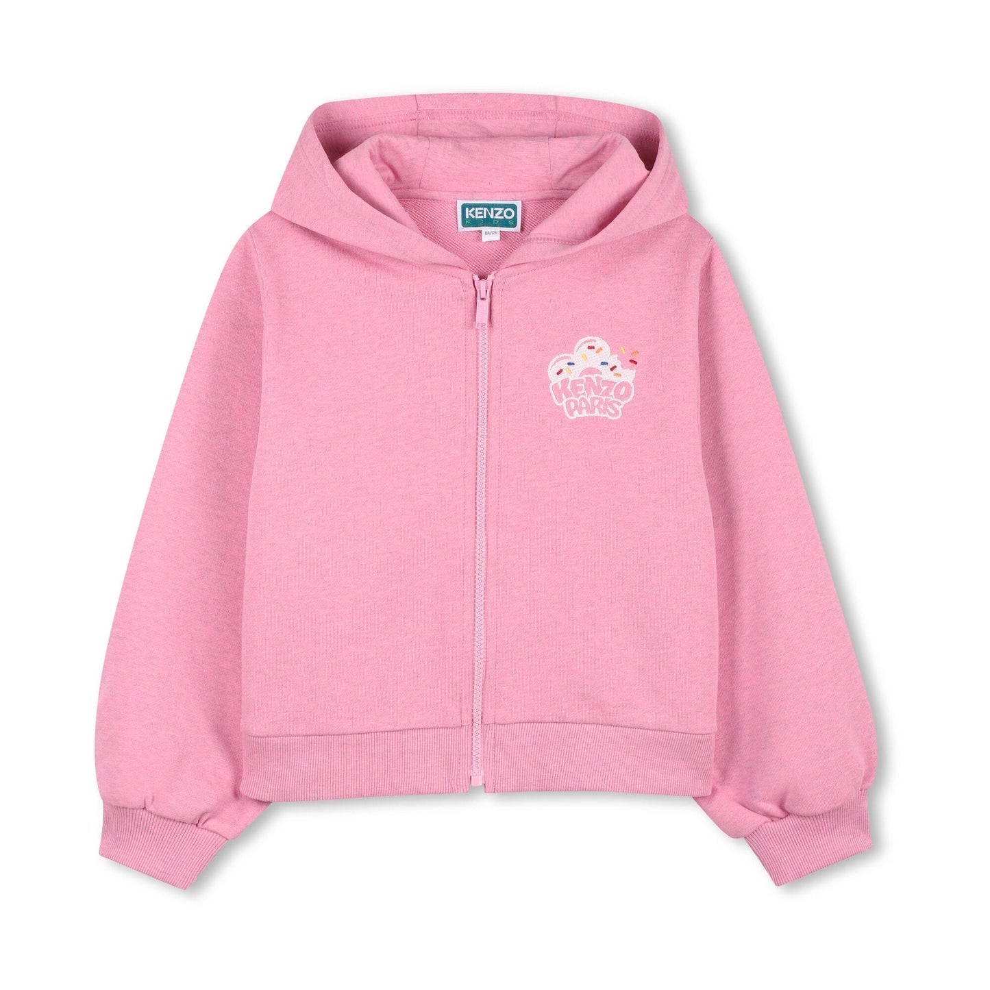 女童粉色连帽棉拉链上衣