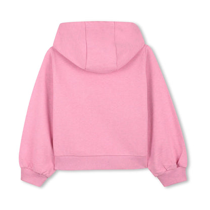 女童粉色连帽棉拉链上衣