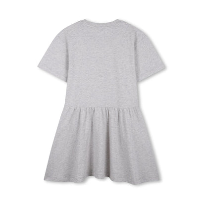 女童灰色虎头印花棉连衣裙