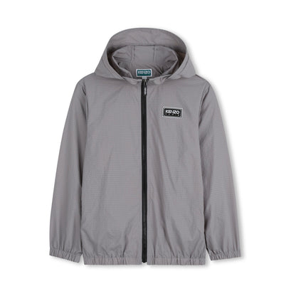 男童灰色格子连帽夹克