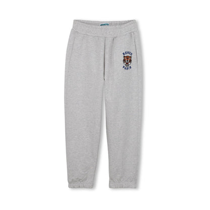 儿童灰色刺绣虎头棉长裤
