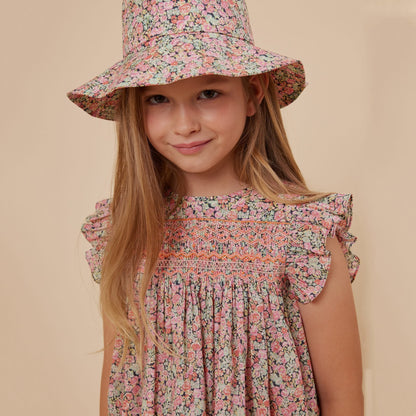 女童粉色碎花棉上衣