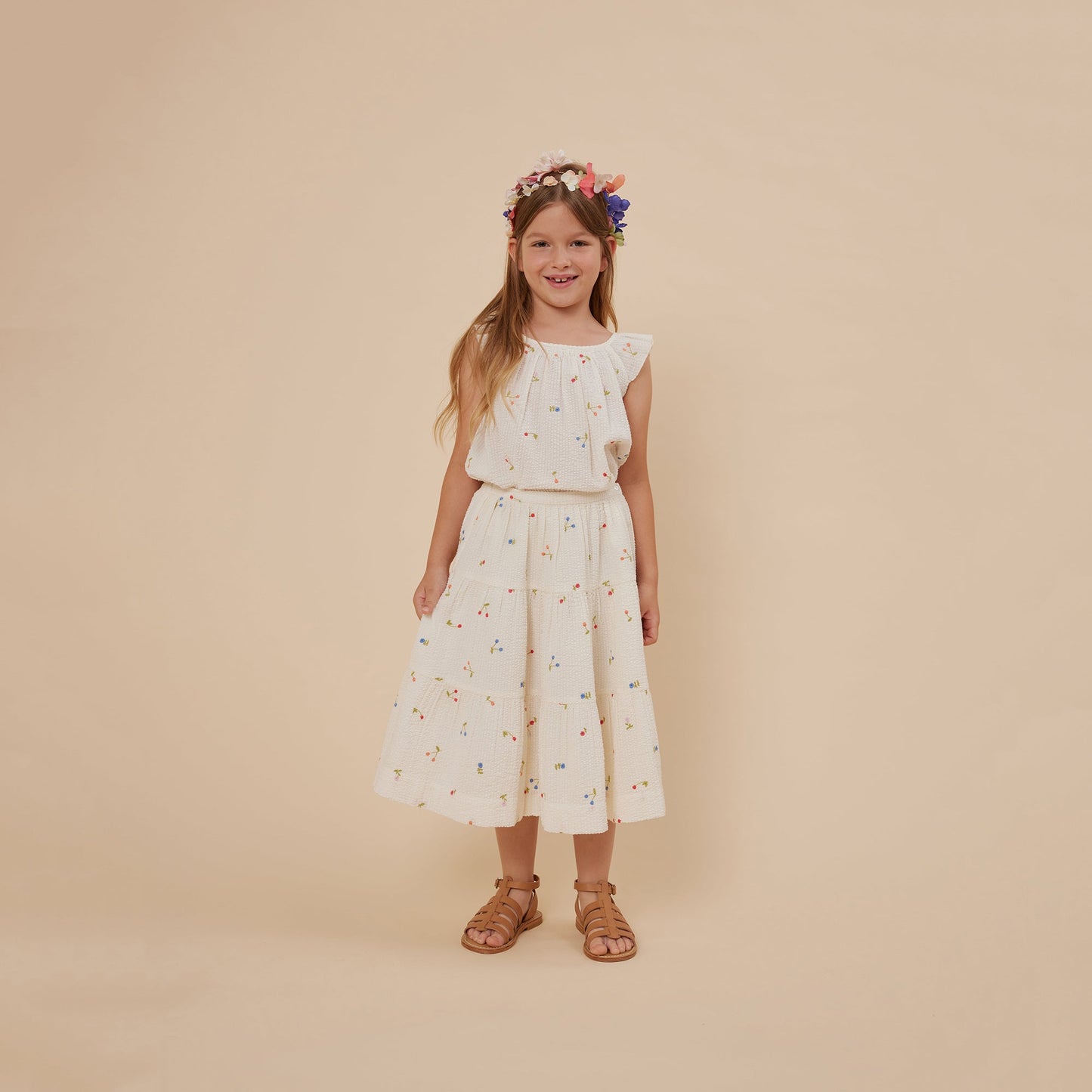 女童彩色花朵皇冠