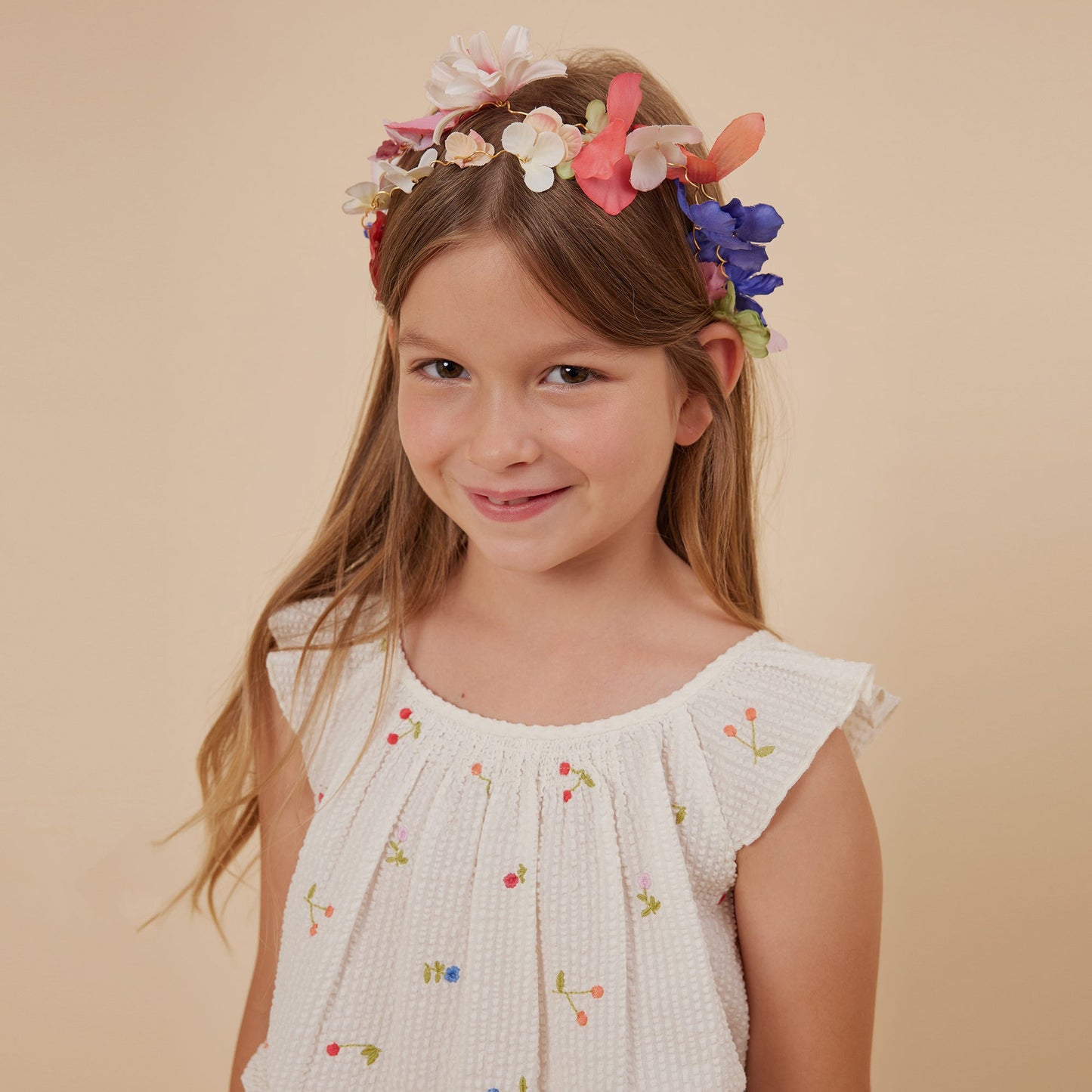 女童彩色花朵皇冠