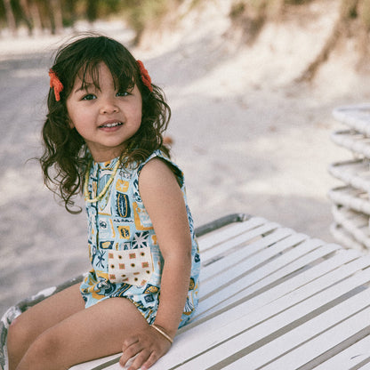 女童橘色蝴蝶结发夹