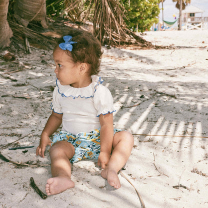 女童蓝色蝴蝶结发夹