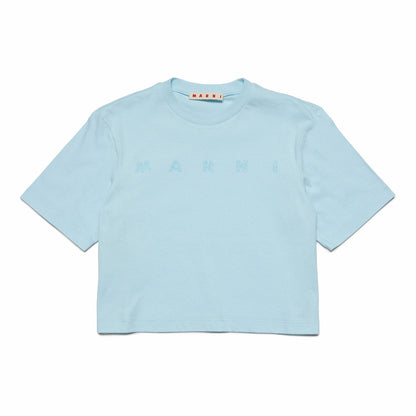 女童浅蓝色Logo棉T恤