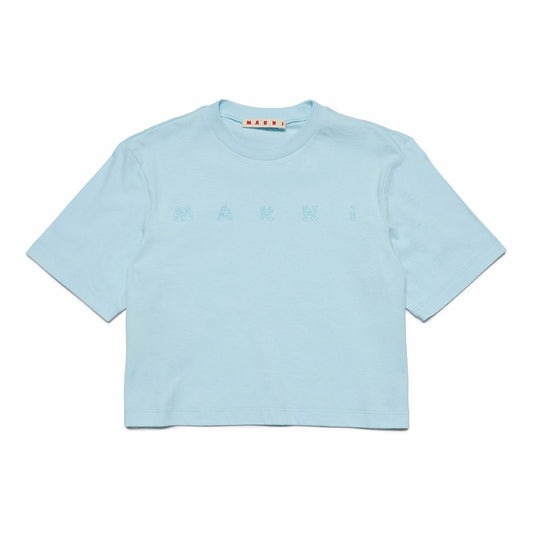 女童浅蓝色Logo棉T恤