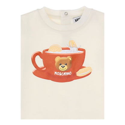 女婴白色印花棉连衣裙