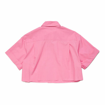 女童粉色棉衬衫