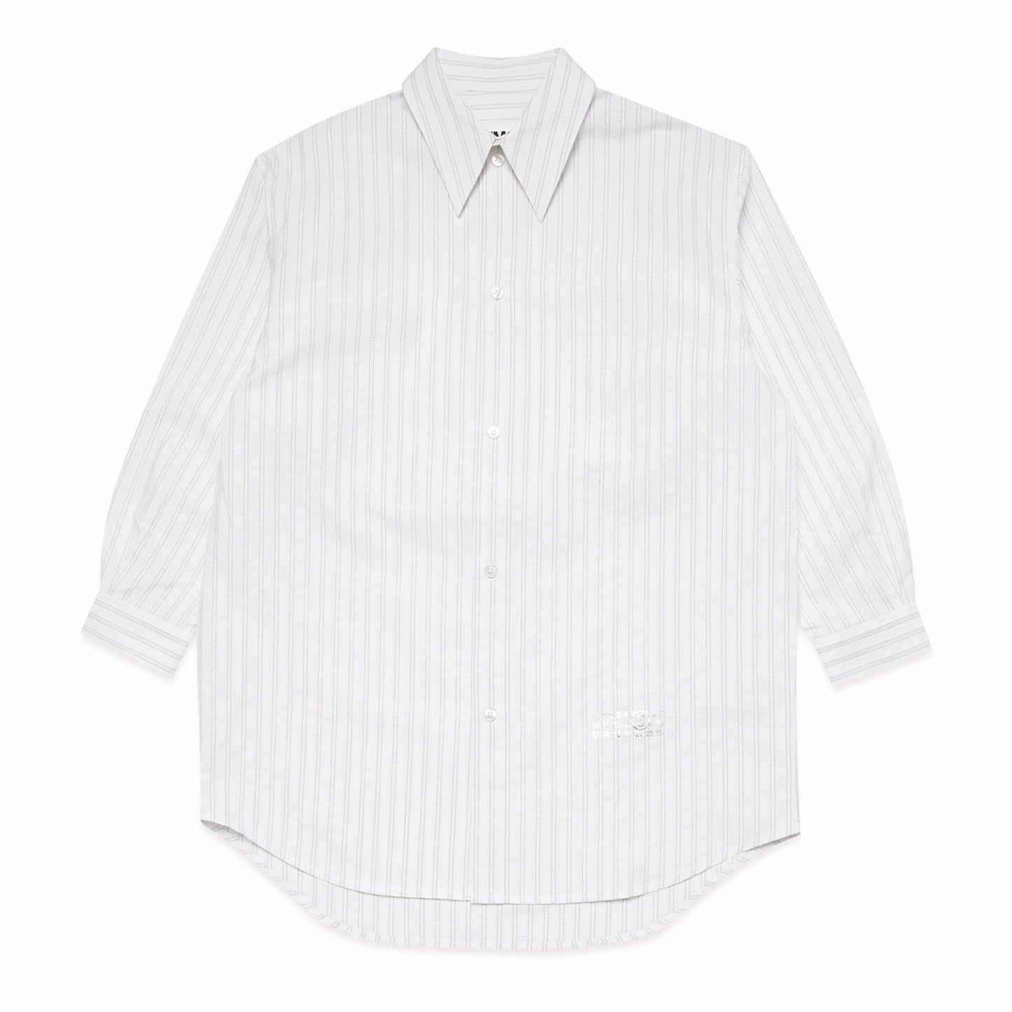 女童白色条纹棉连衣裙