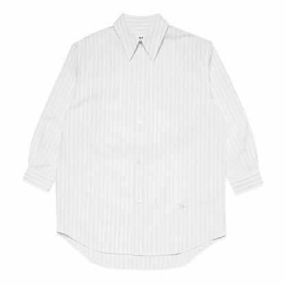 女童白色条纹棉连衣裙