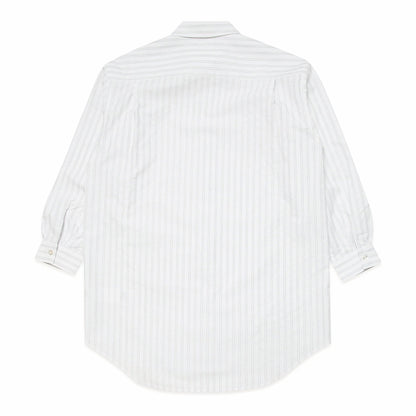 女童白色条纹棉连衣裙