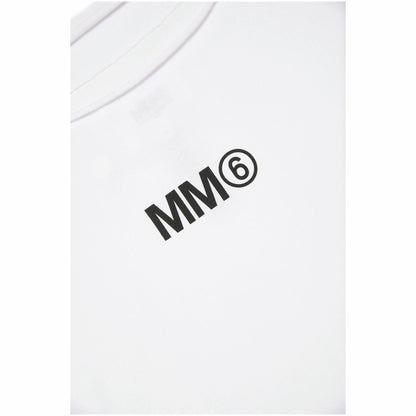 女童白色Logo棉连衣裙