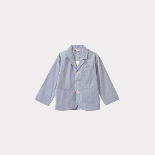 儿童蓝色条纹西服