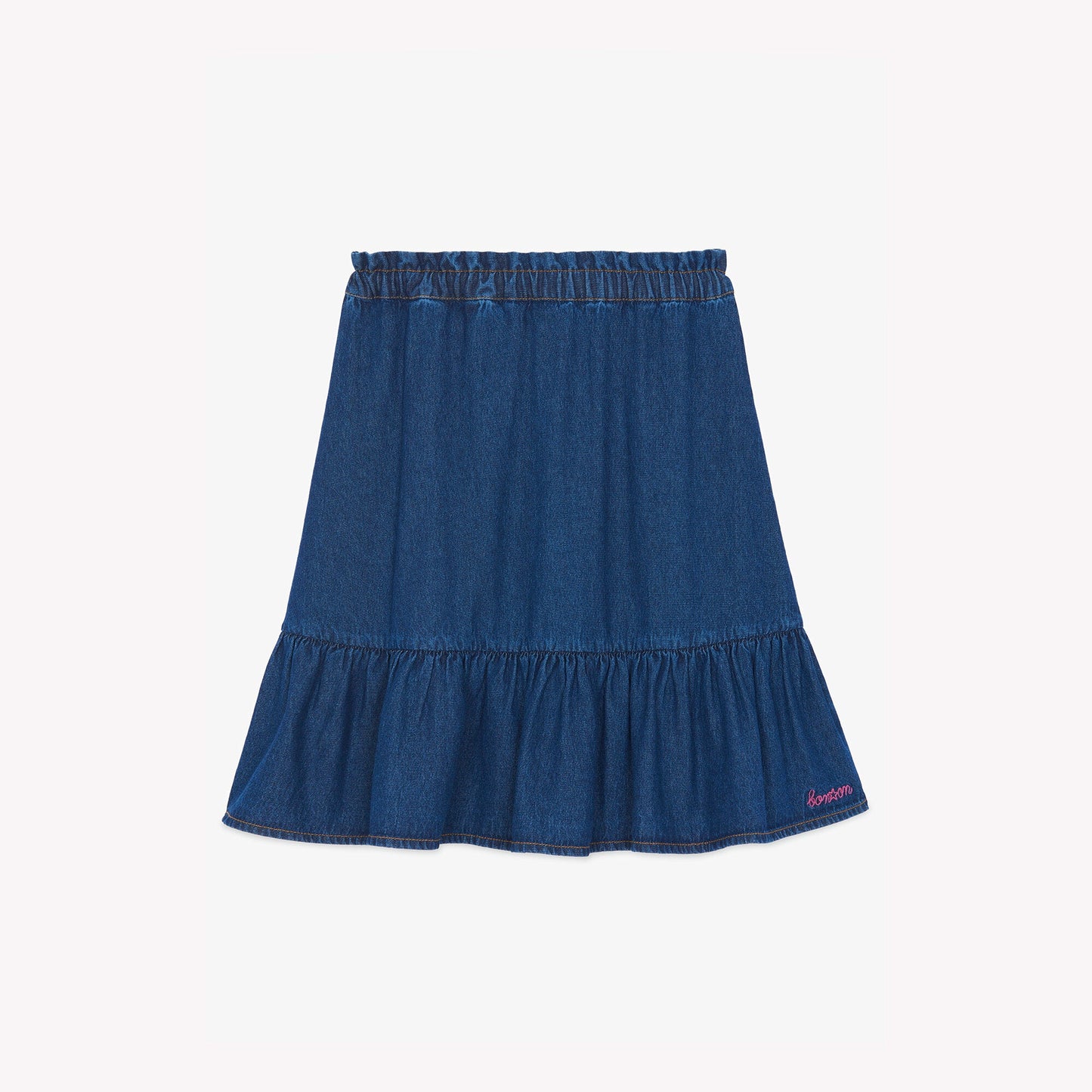 女童蓝色牛仔短裙