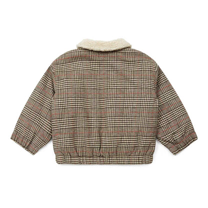 男童米色格子夹克