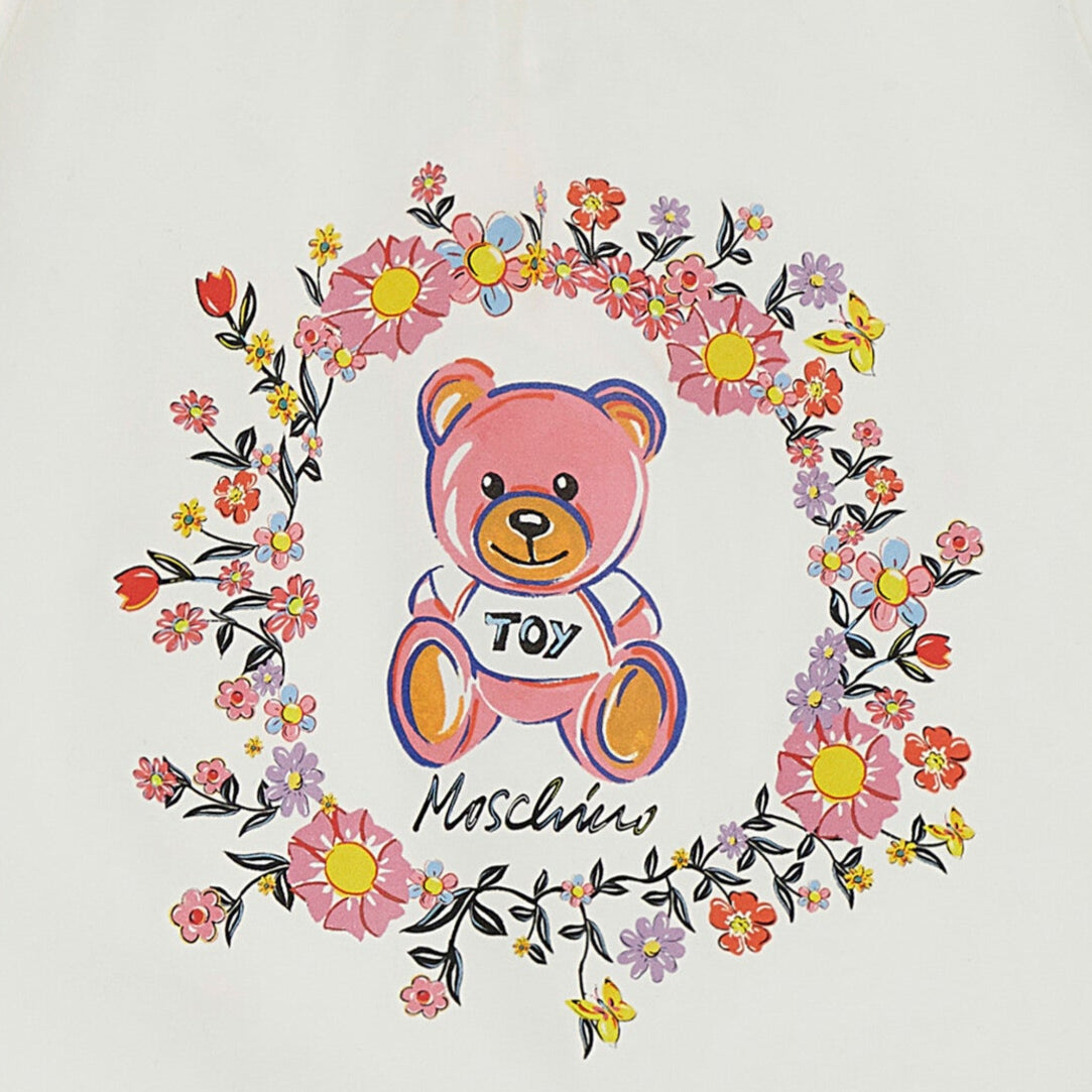 女婴白色印花棉连衣裙