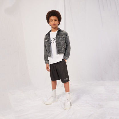 儿童黑色牛仔夹克