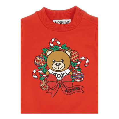 婴儿红色印花棉卫衣