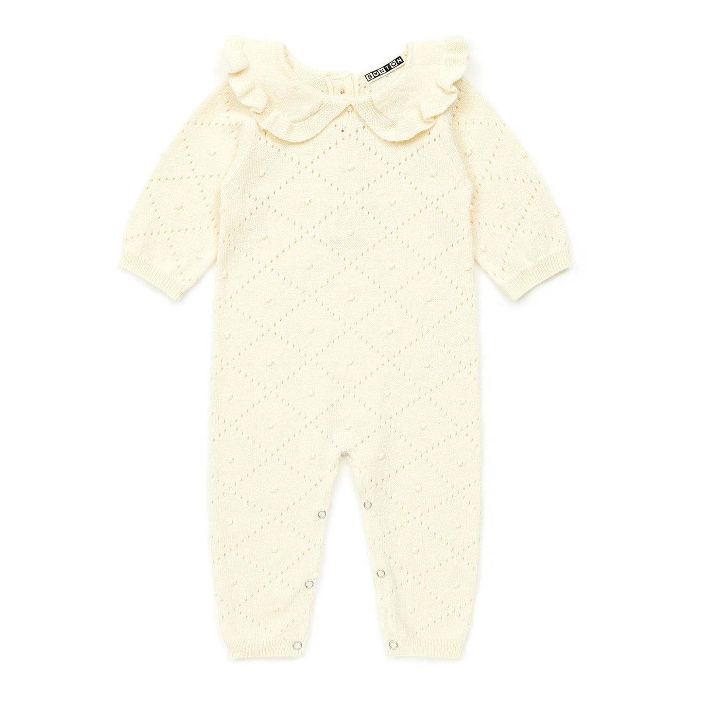 女婴白色棉连体衣