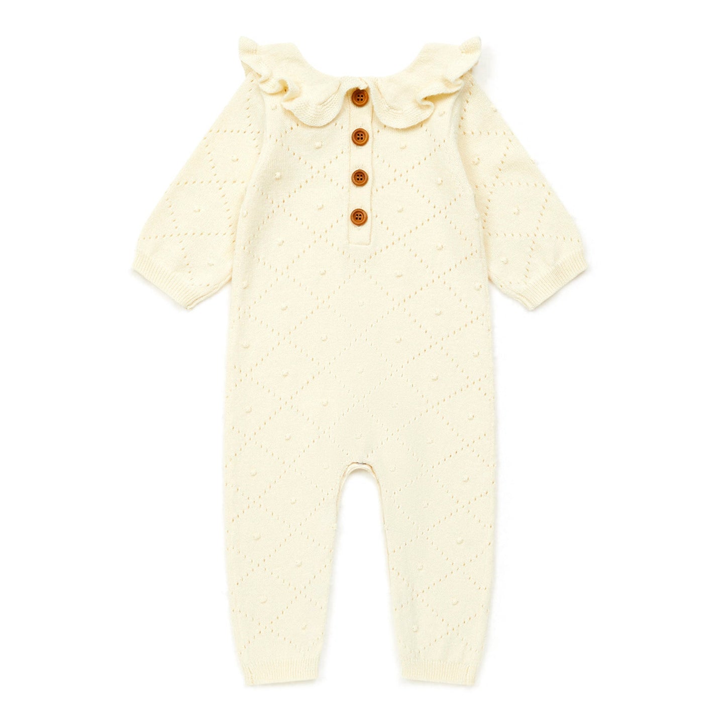 女婴白色棉连体衣