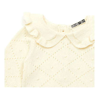 女婴白色棉连体衣