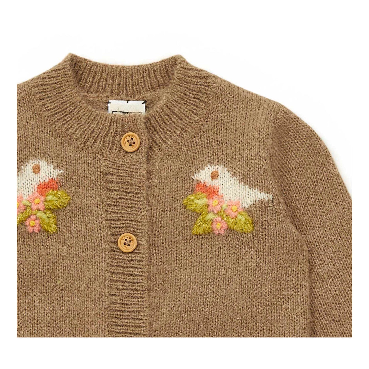 女婴驼色针织开衫