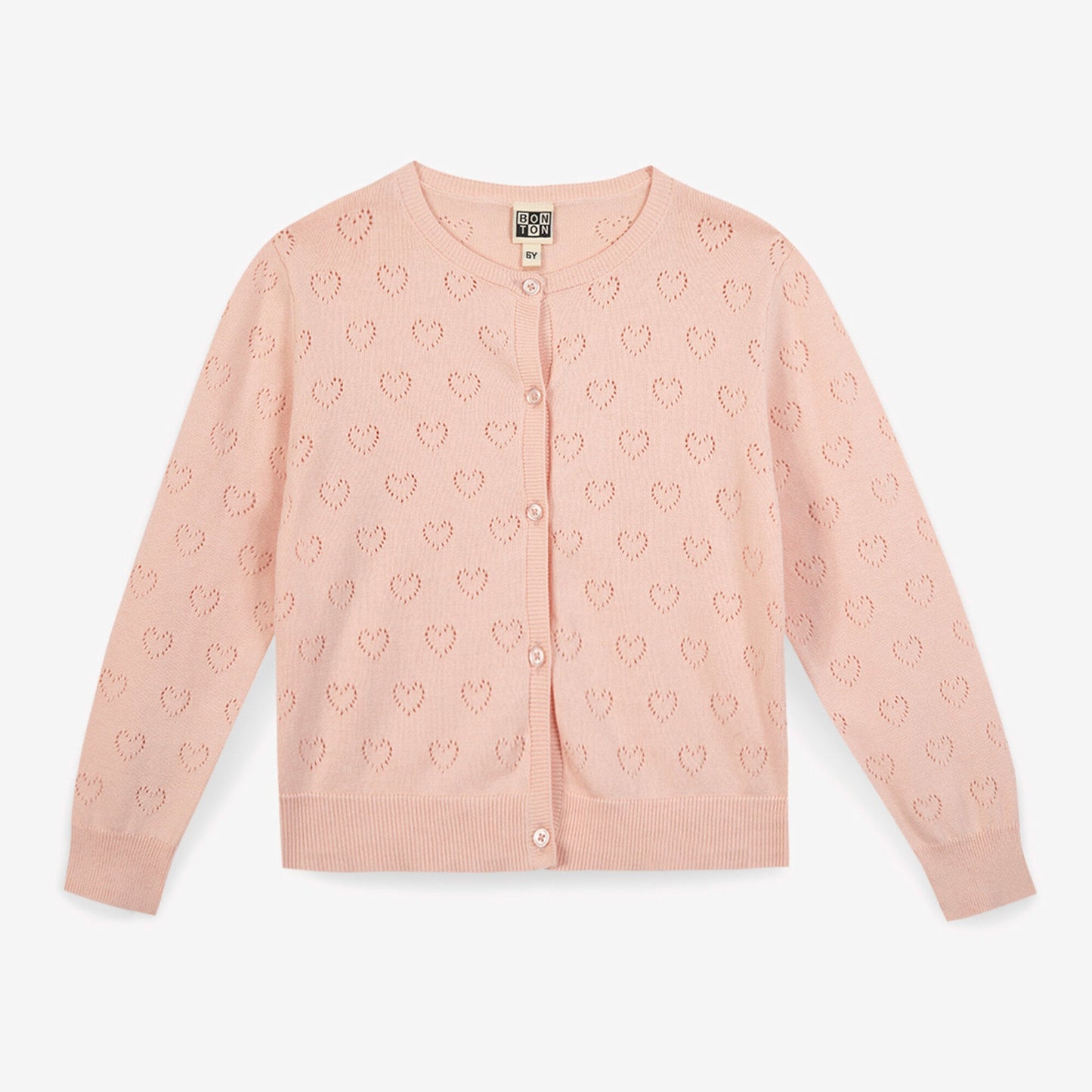 女童粉色棉开衫